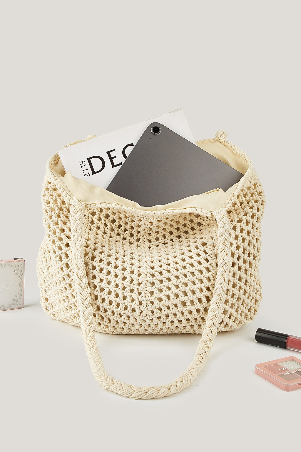 Sac beige détail crochet