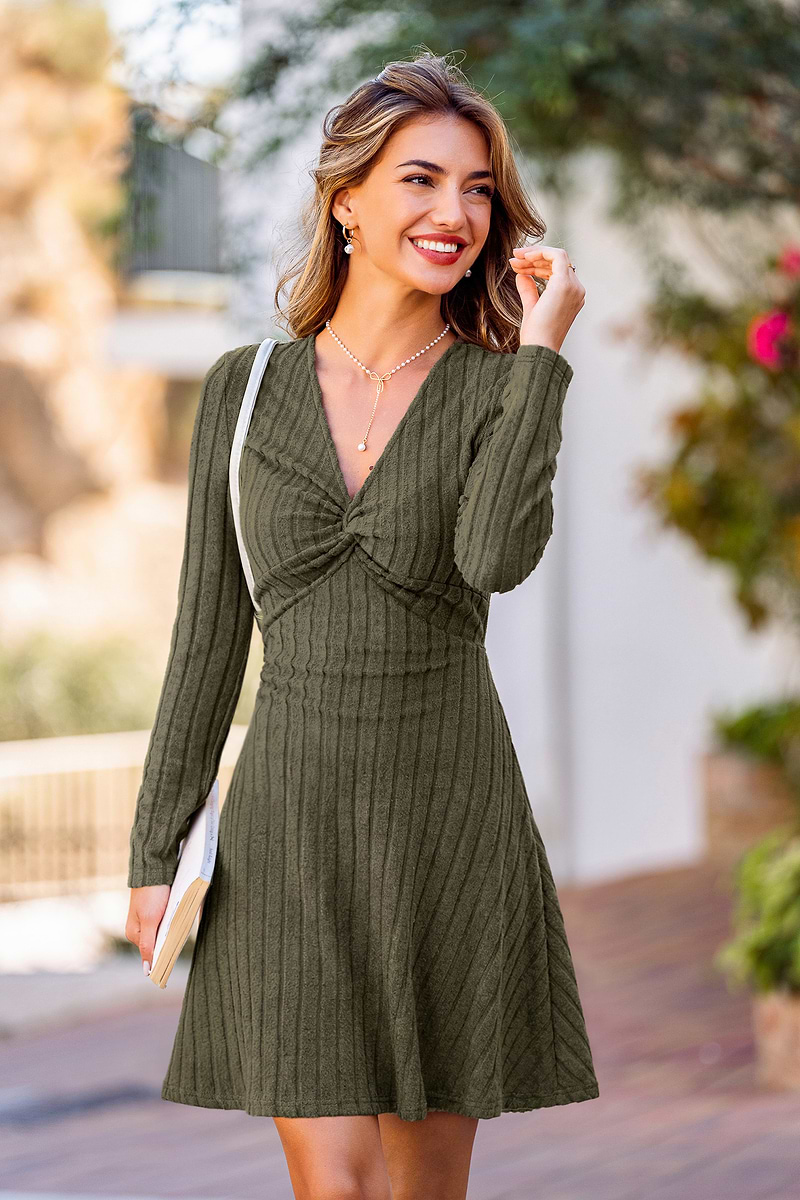 Soft Moss Green Mini Dress