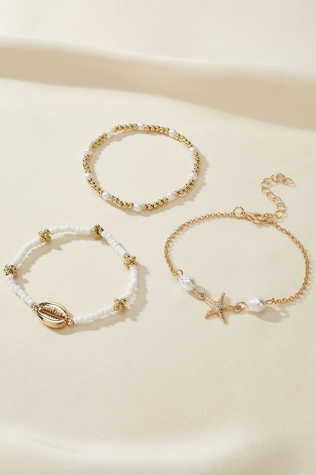 Sea Foam Treasures Beaded Bracelet Set