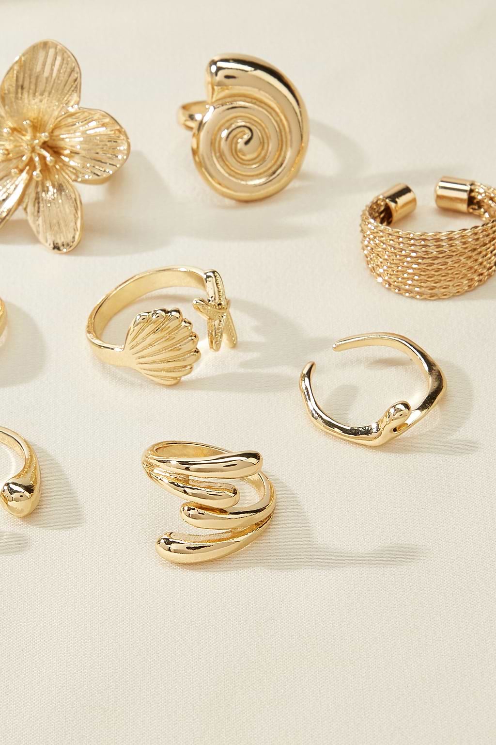 In the Palm Shade Gold-Tone Ring Set