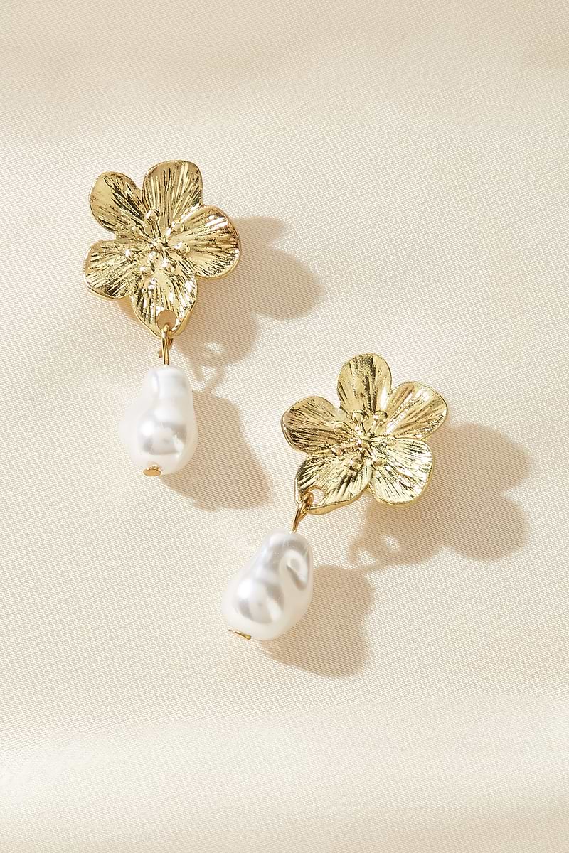 Mermaid Daisy Gold-Tone Earrings