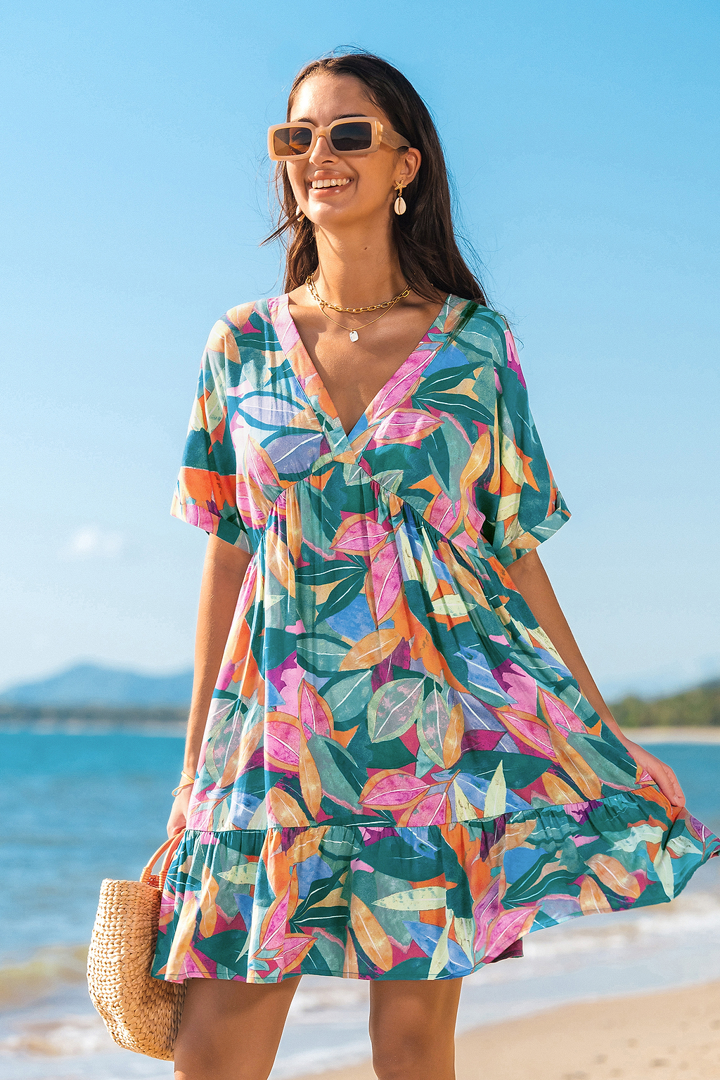 Moody Tones Floral Mini Dress