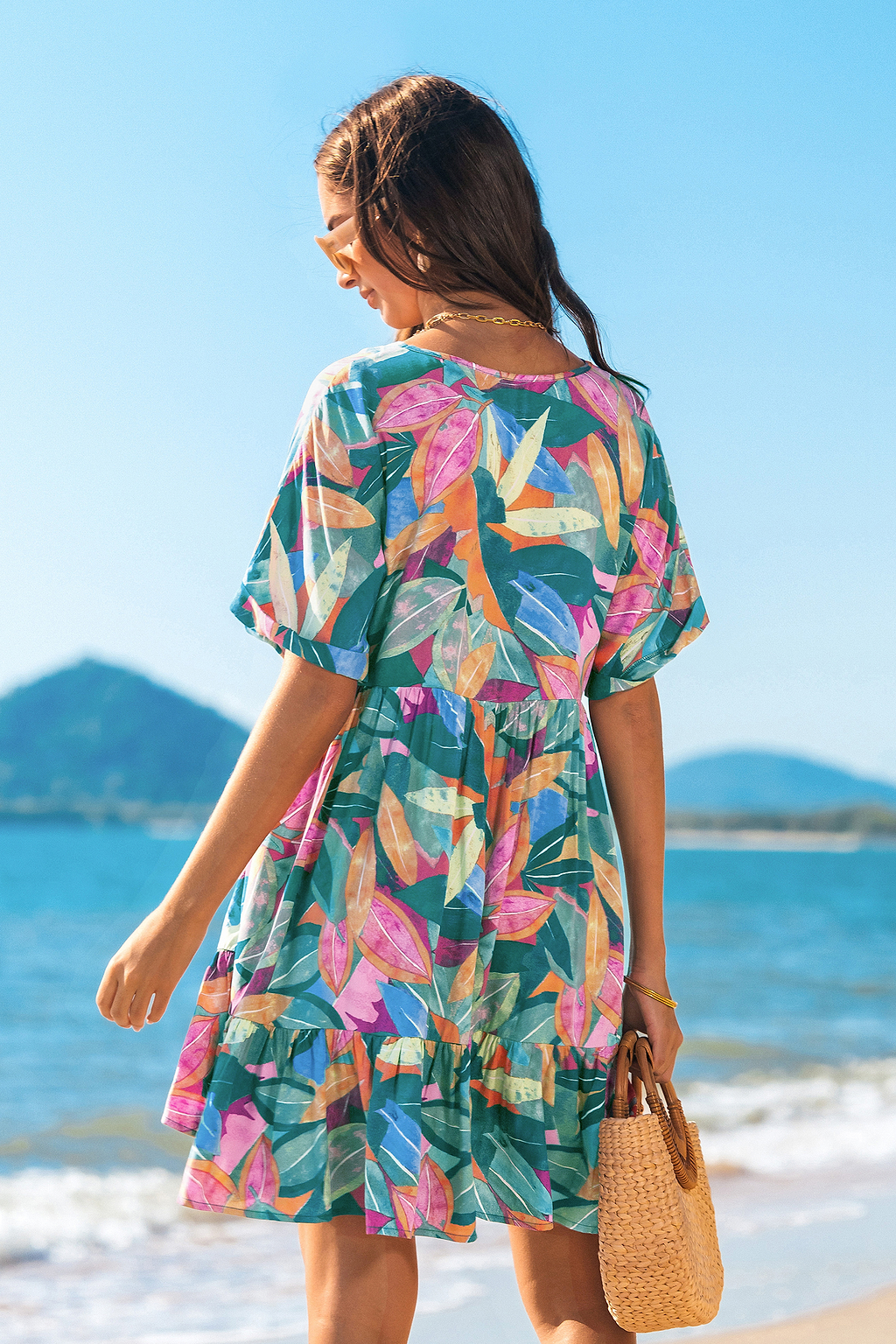 Moody Tones Floral Mini Dress