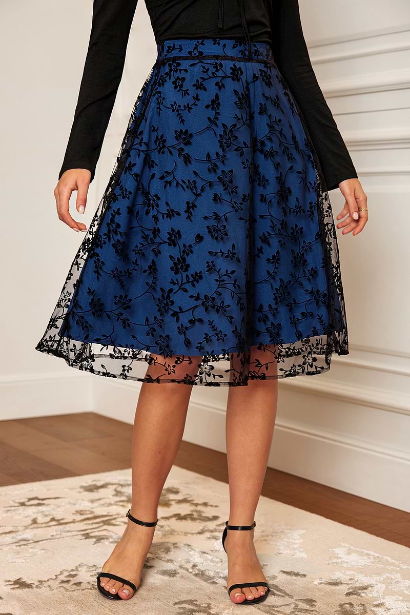Spódnica midi Saphire Blooms Floral