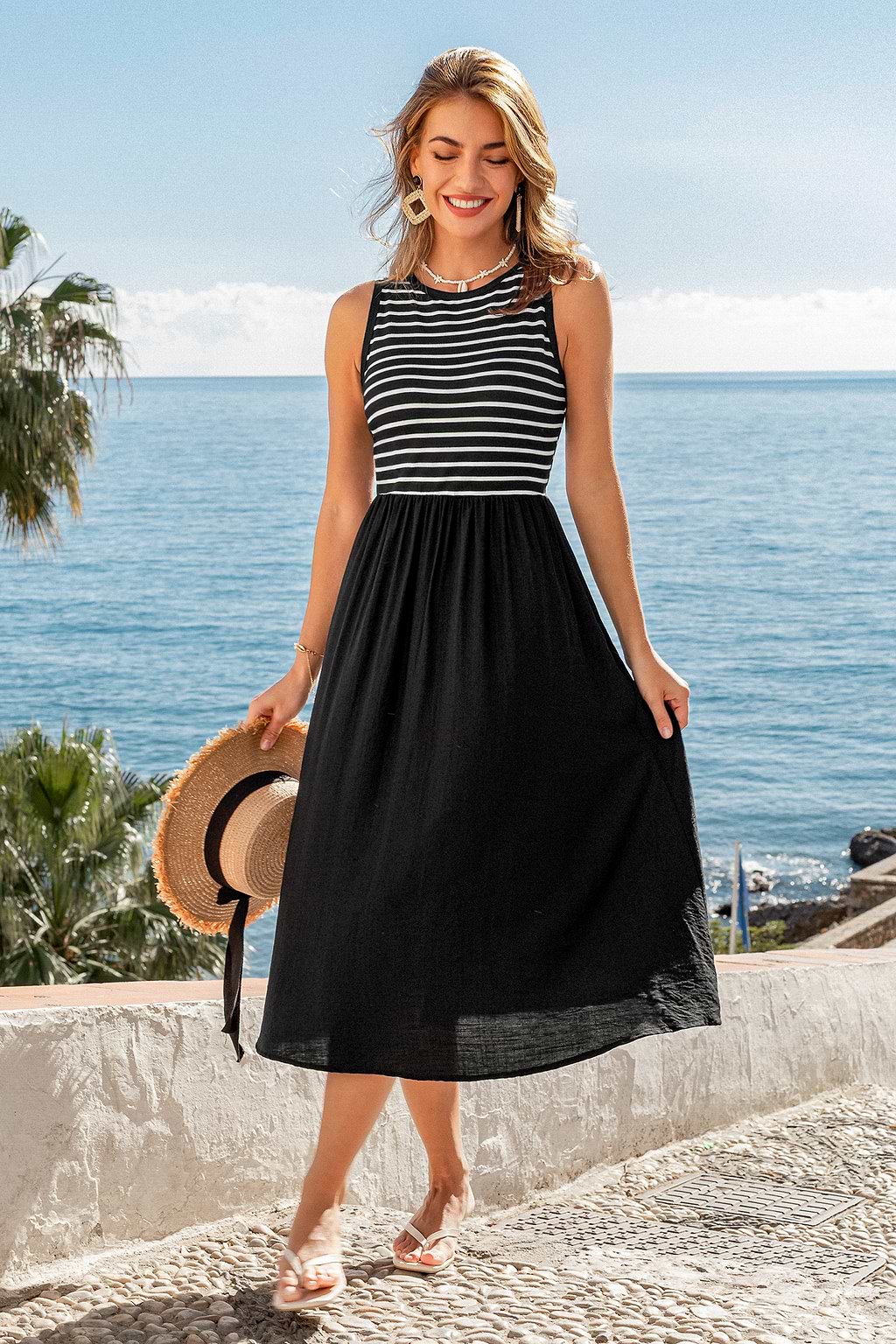 Juxtapose It Striped Midi Dress
