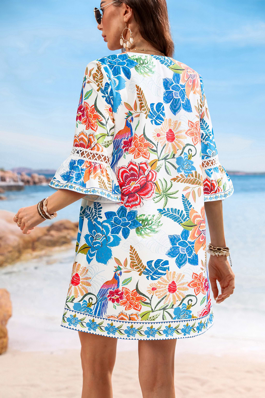 Field Notes Floral Blue Mini Dress