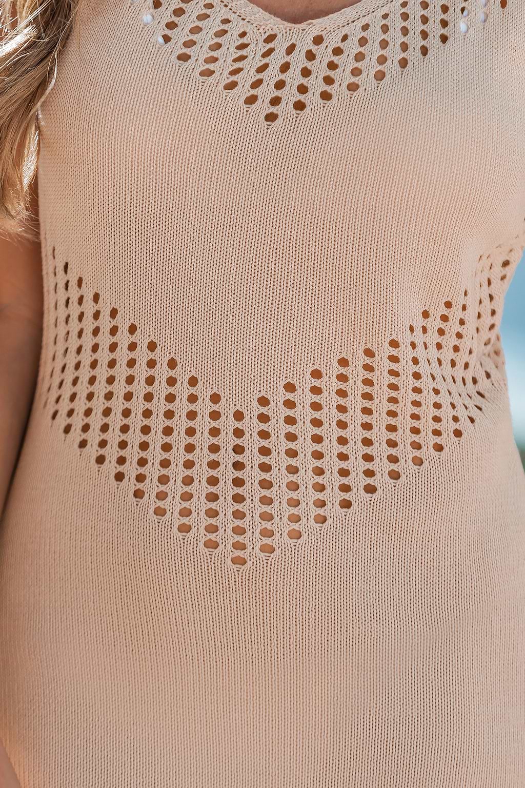 Speechless Beige Cover-Up Mini Dress