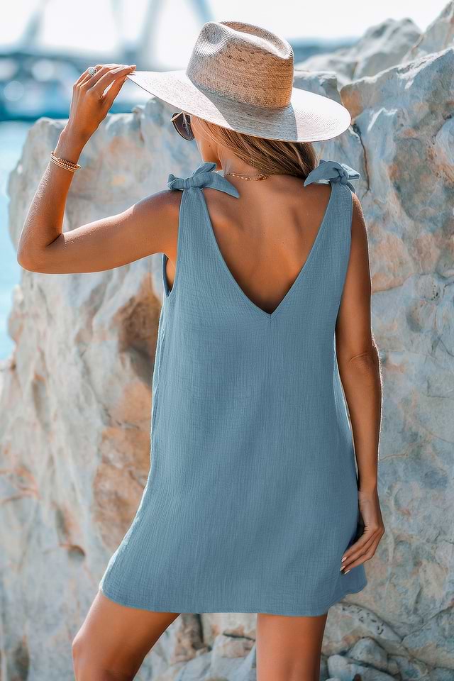 blue mini vacation dress Paloma Mini Dress – Adeline