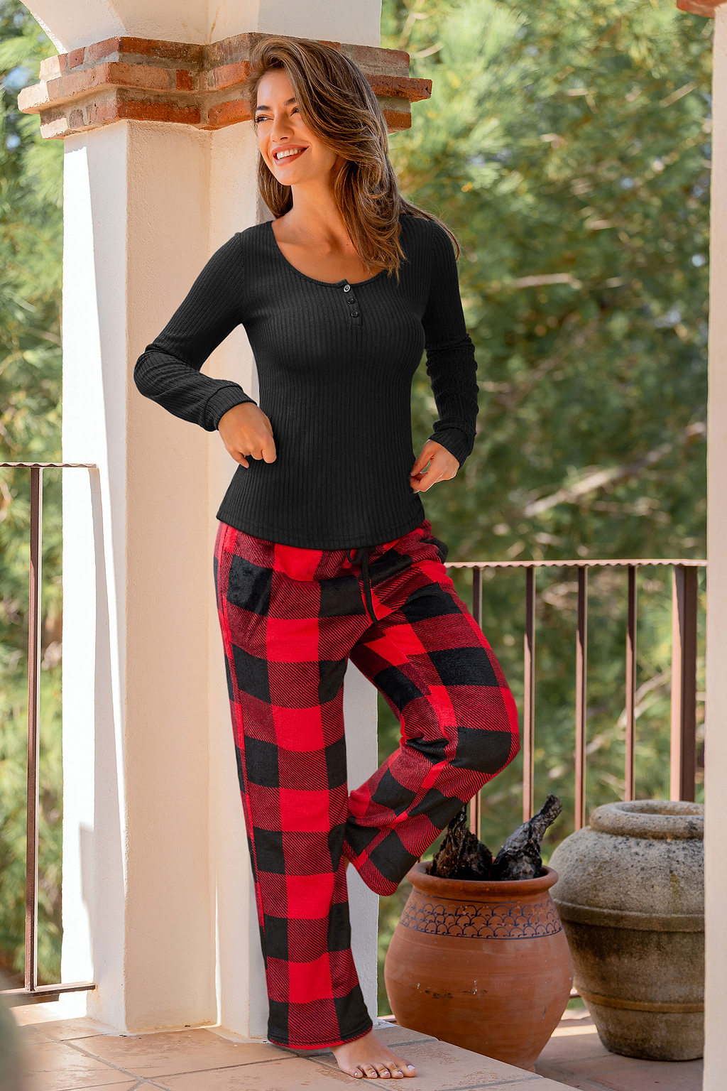 Dream Much Plaid Pajama Set