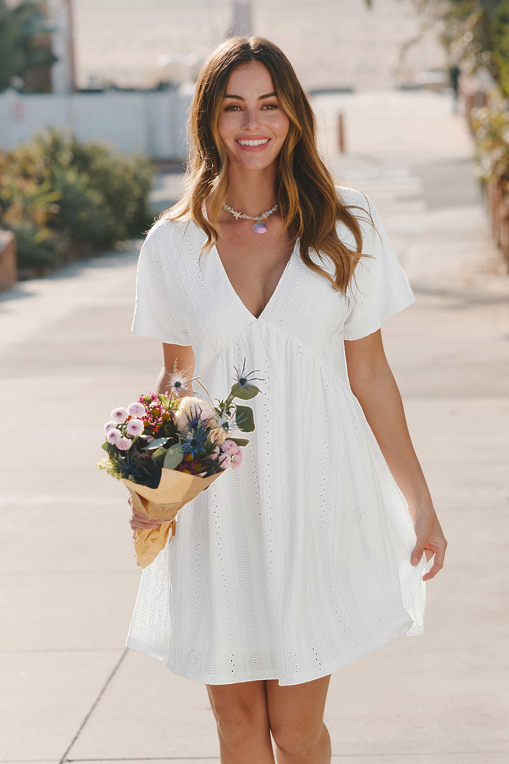 Luminous White Mini Dress