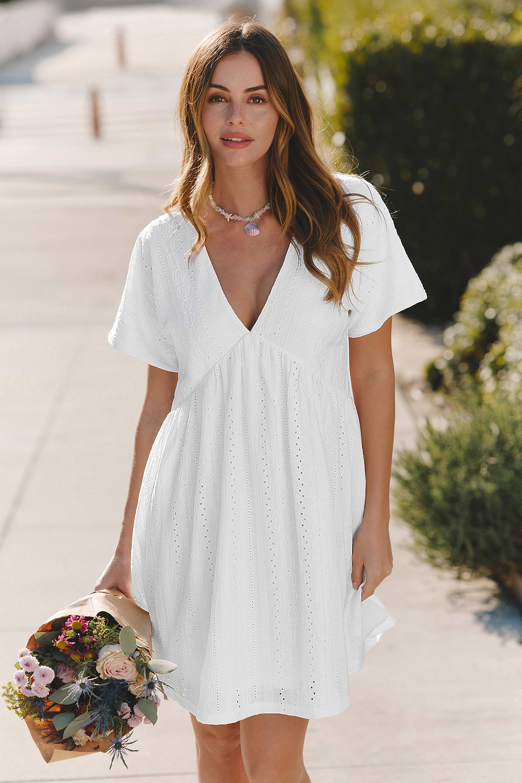 Luminous White Mini Dress