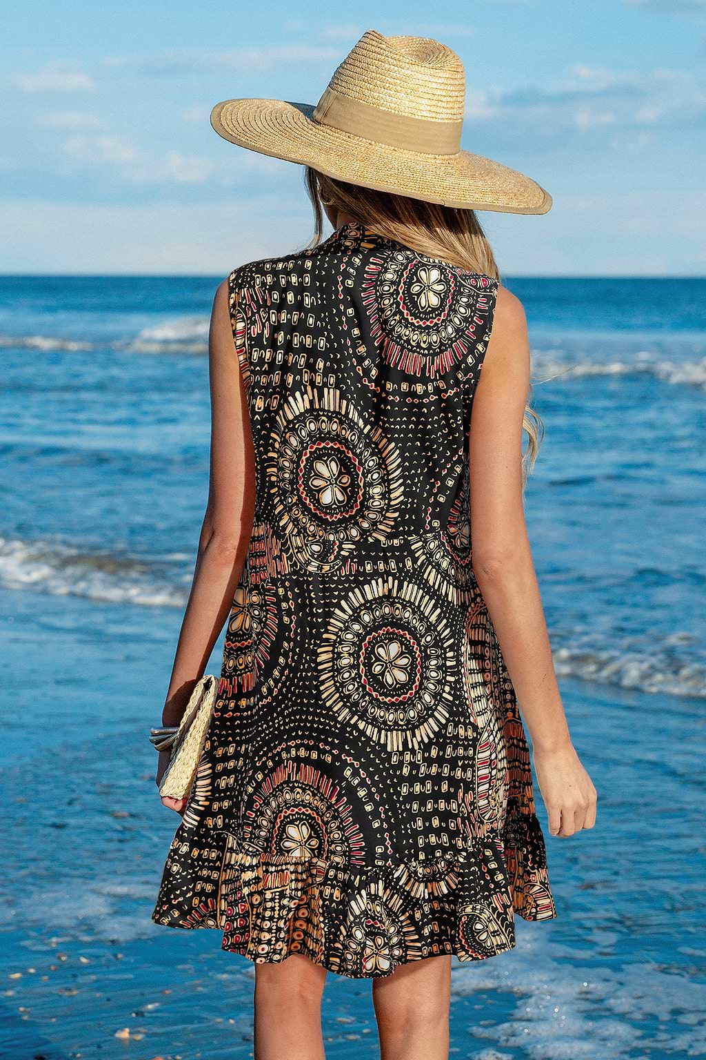 Majestic Abstract Cover-Up Mini Dress