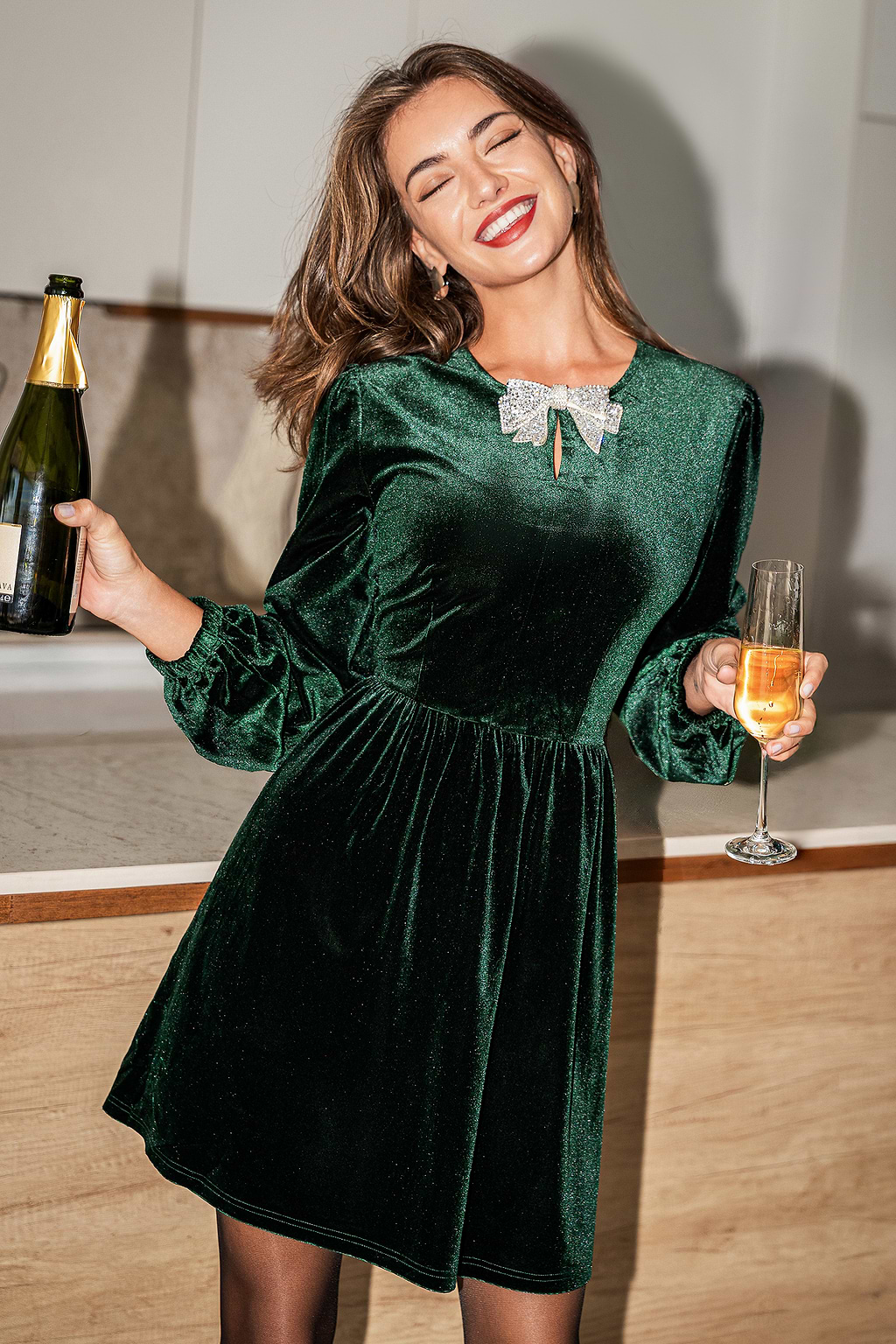 Festive Fling Green Mini Dress