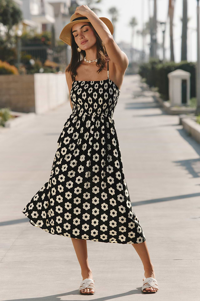 hazy daisy maxi dress Hazy Daisy Cotton Maxi Dress black/multicolor / sbyNicole Miller