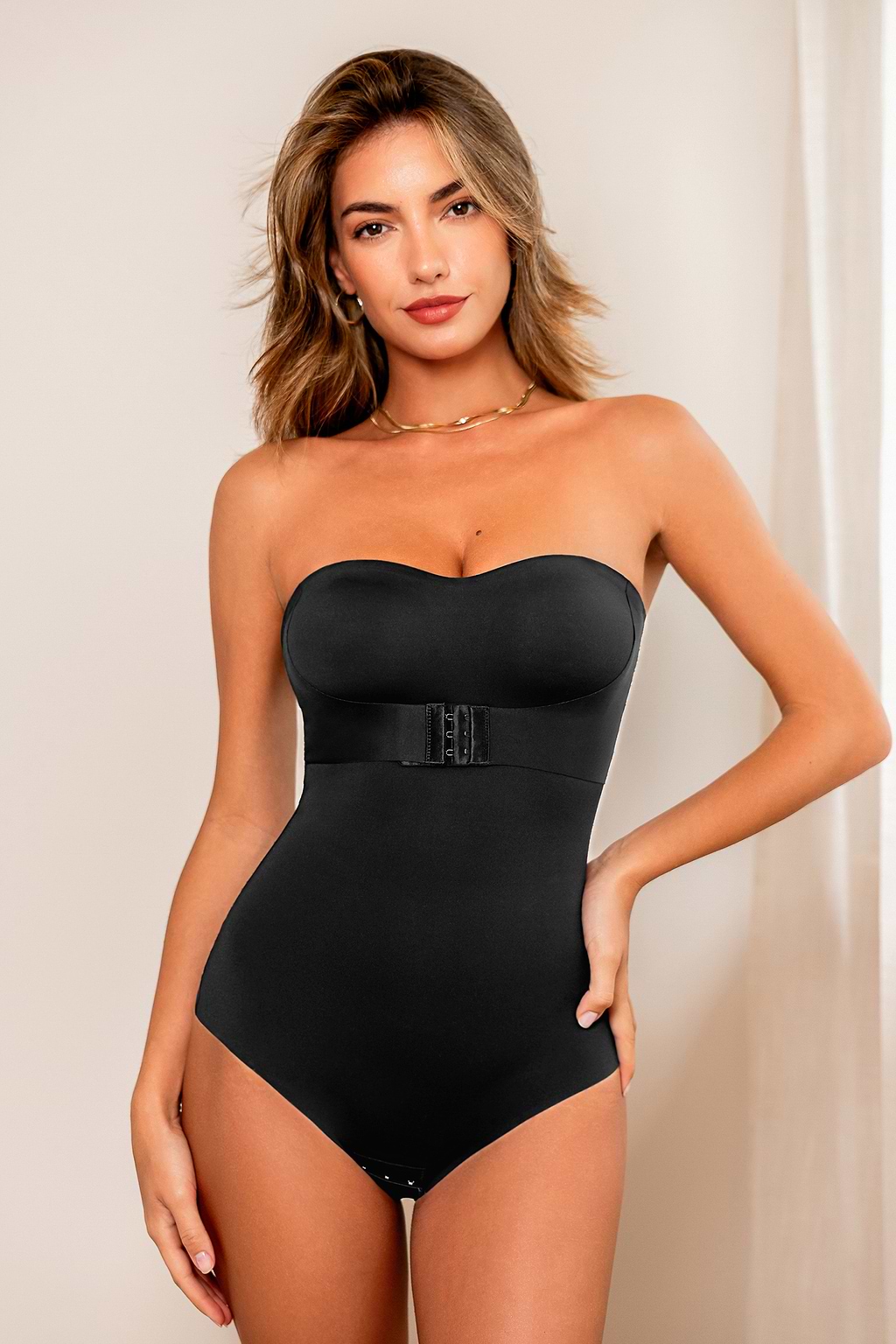 Body gainant noir col cœur