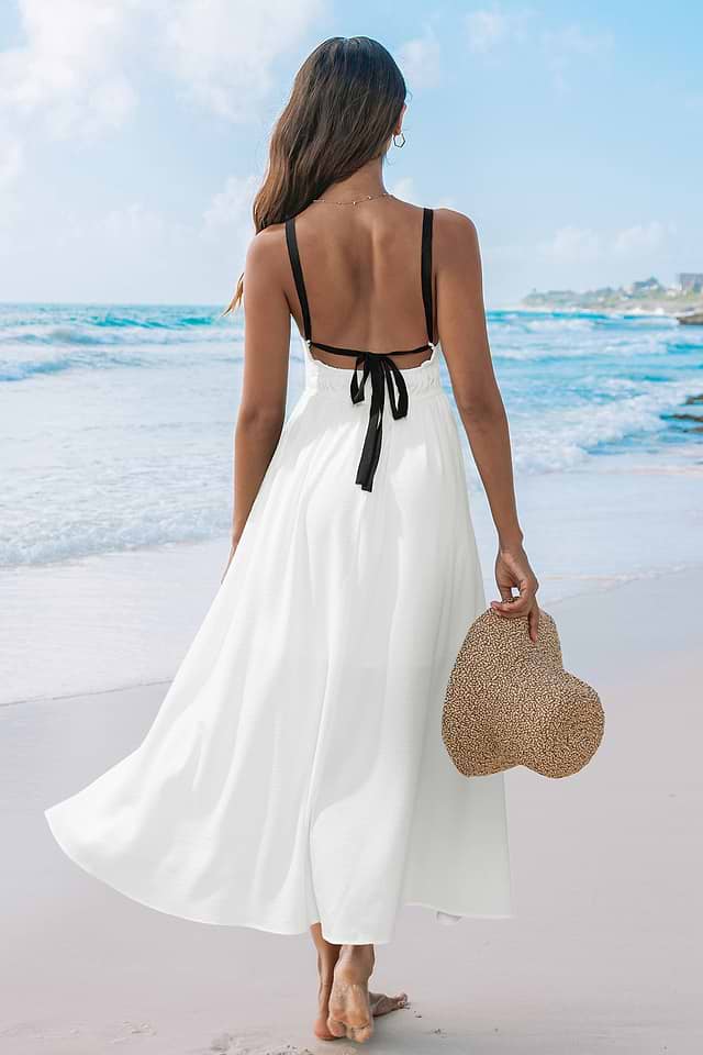 white net beach dress Monaco Net Crochet Maxi Beach Dress Cover-Up-Off-white main image 0