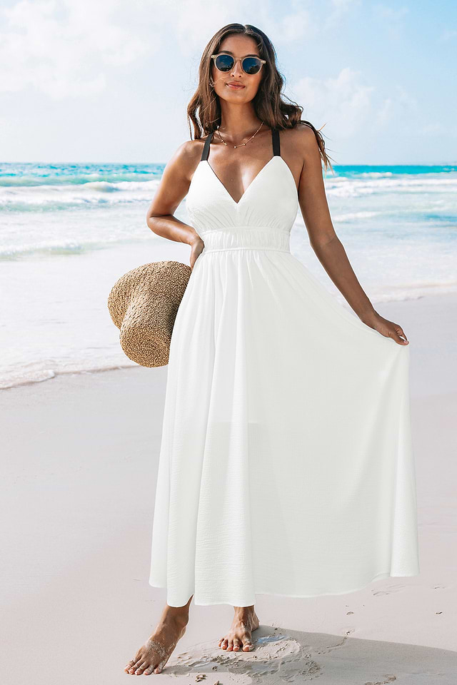 Cupshe Glow Figure White Maxi Dress - White - L