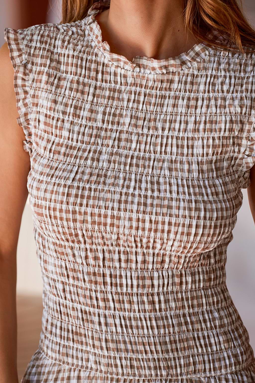 Vestido mini de cuadros vichy Well