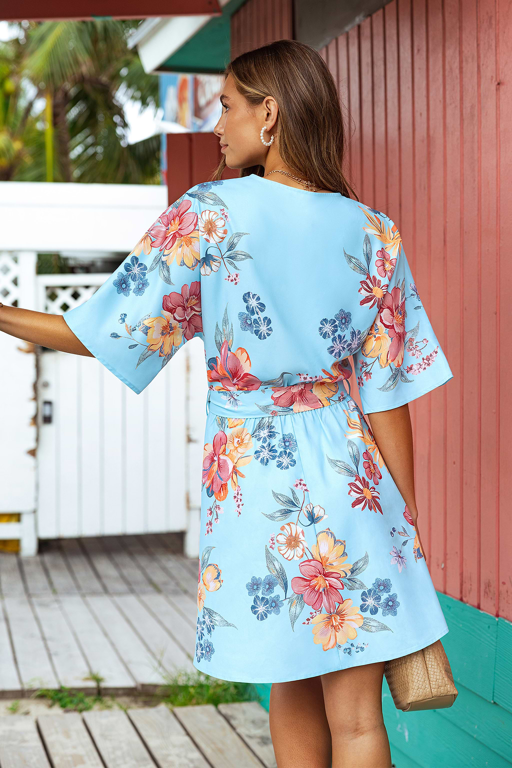 Minivestido floral descalzo en Bimini