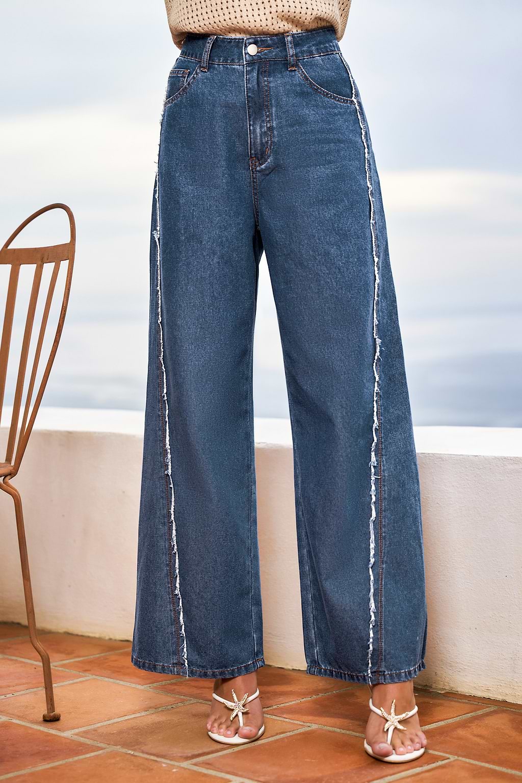 Fray Away Blue Jeans