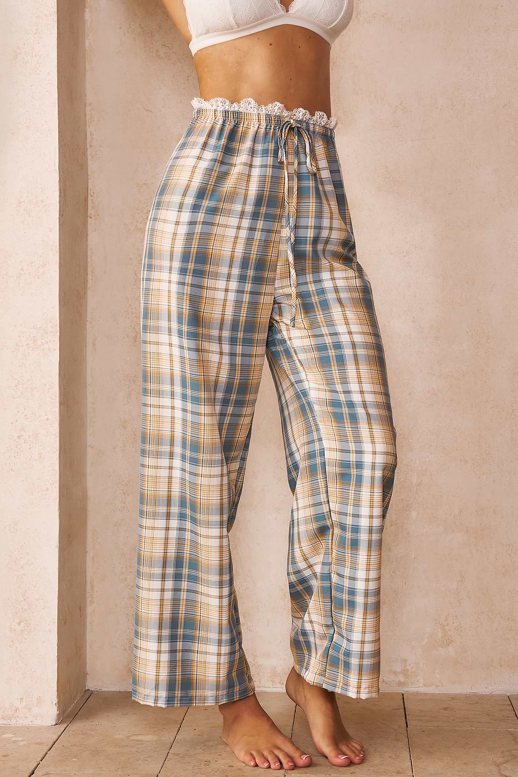 Peaches & Dreams Plaid Pajama Pants