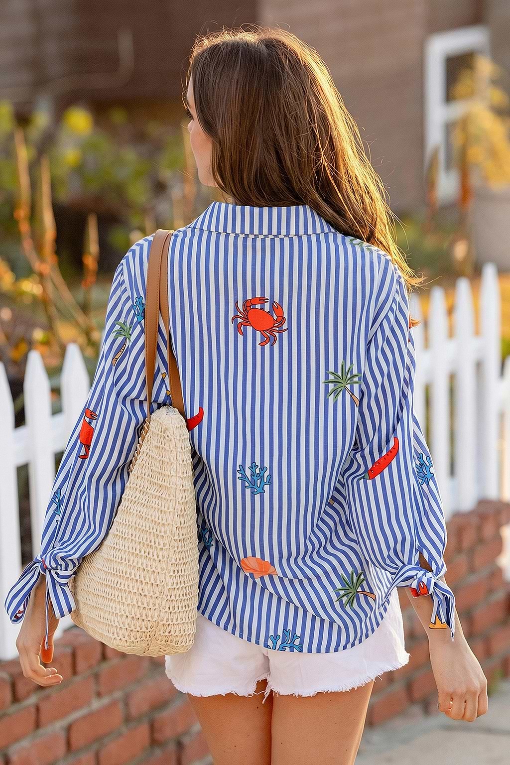 Chemise à rayures manches trois-quarts