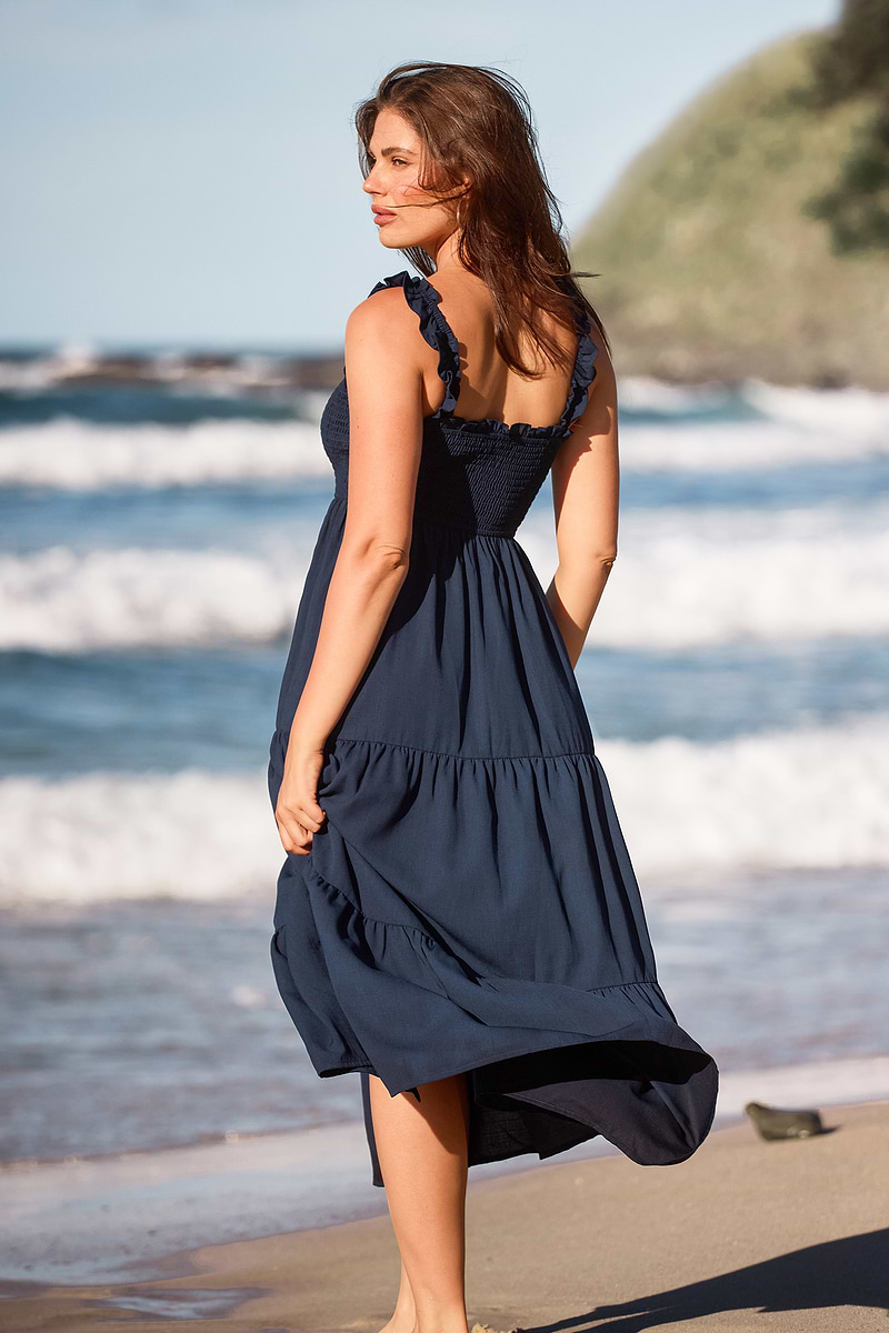 Bonus Points Blue Maxi Dress