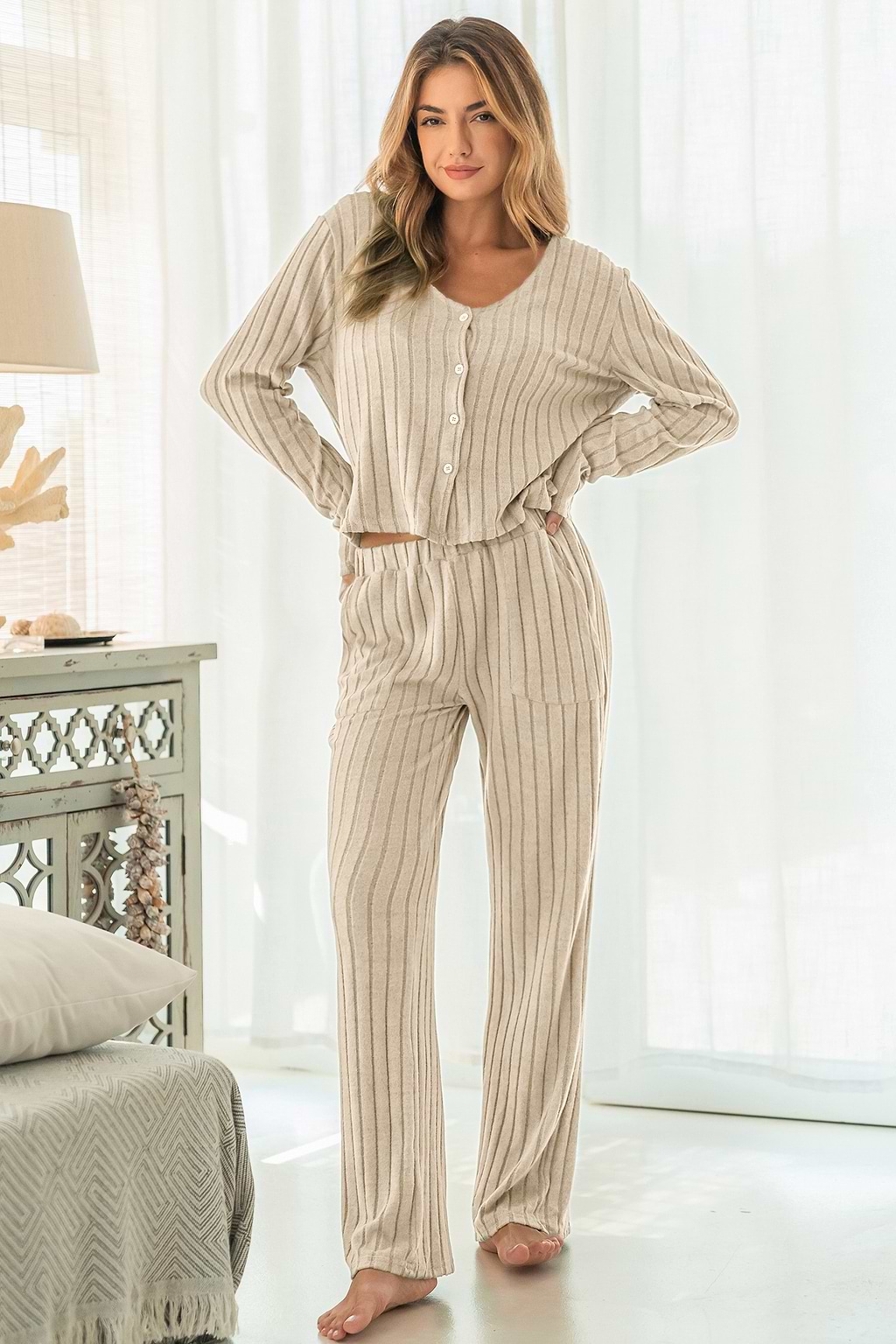 Vanilla Foam Beige Pajama Set