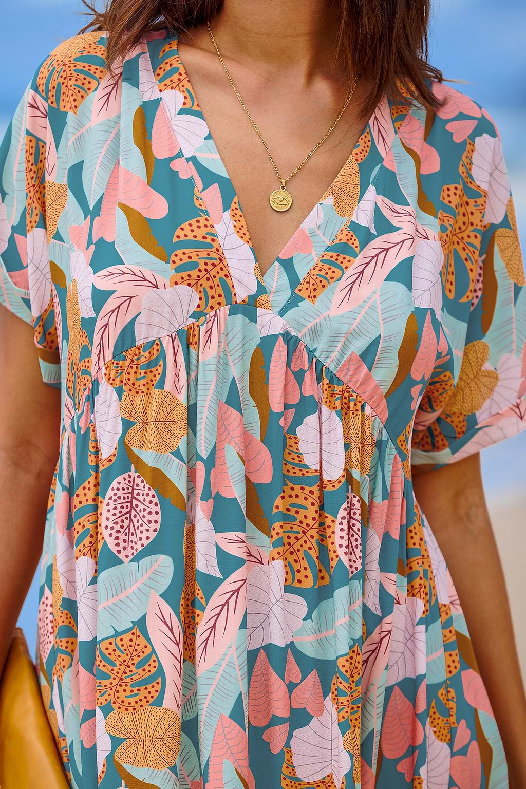 Soft Tropics Short Sleeve Mini Dress