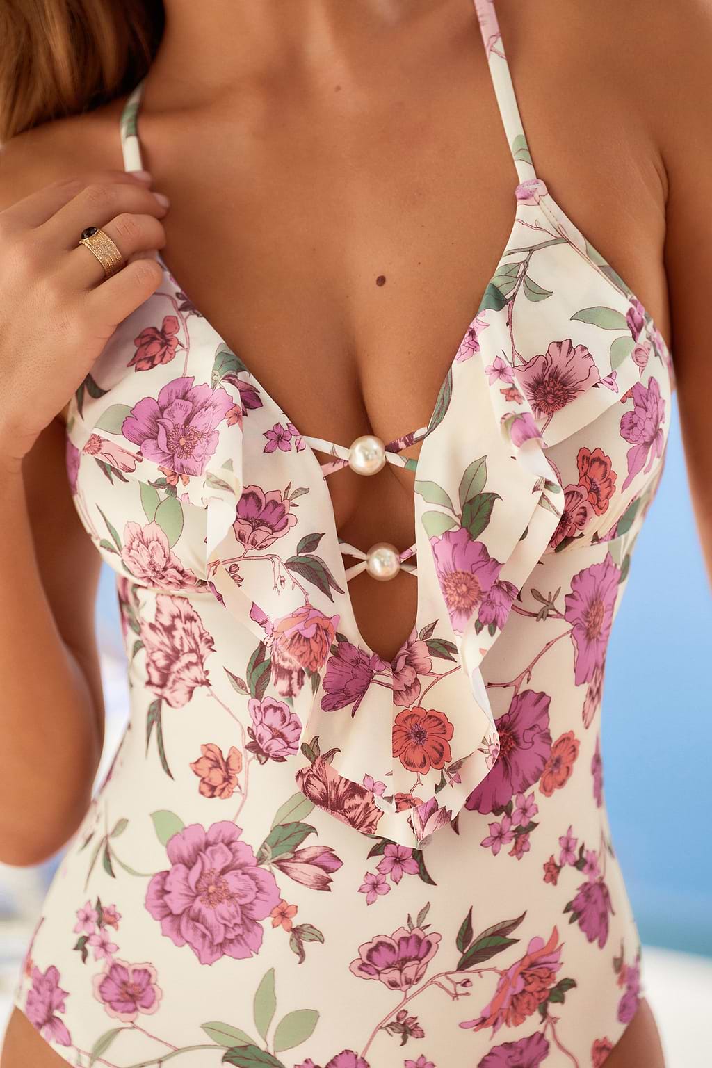 Traje de baño de una pieza con control de abdomen Press Pause