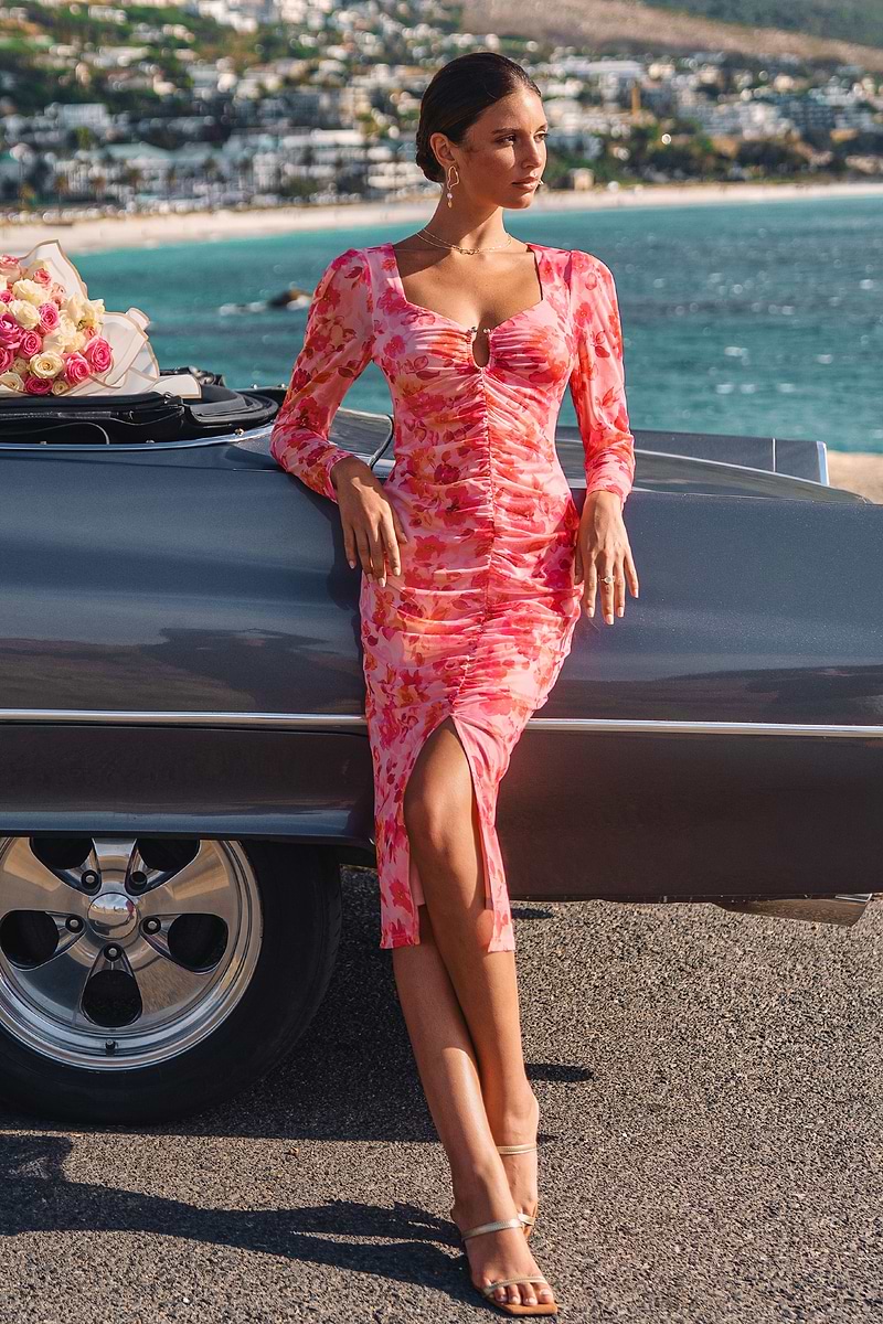 Tell Me More Floral Midi Dress