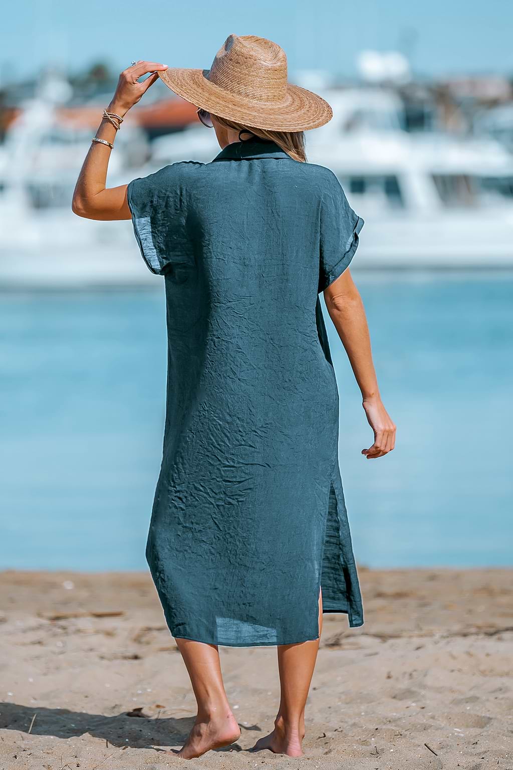 Bella Vista Aqua Cover-Up Maxi Dress