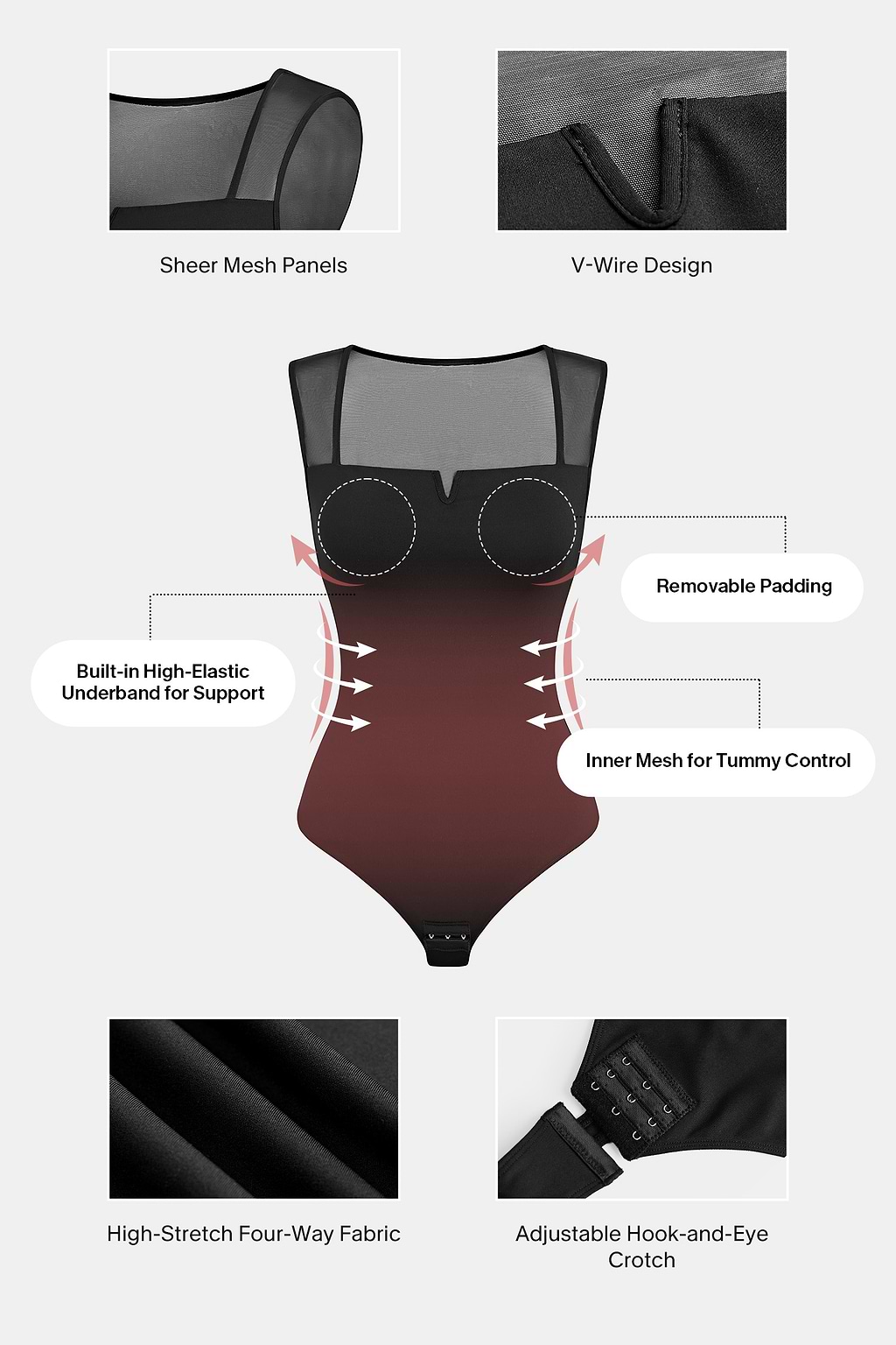 My Good Side Black Shapewear Bodysuit