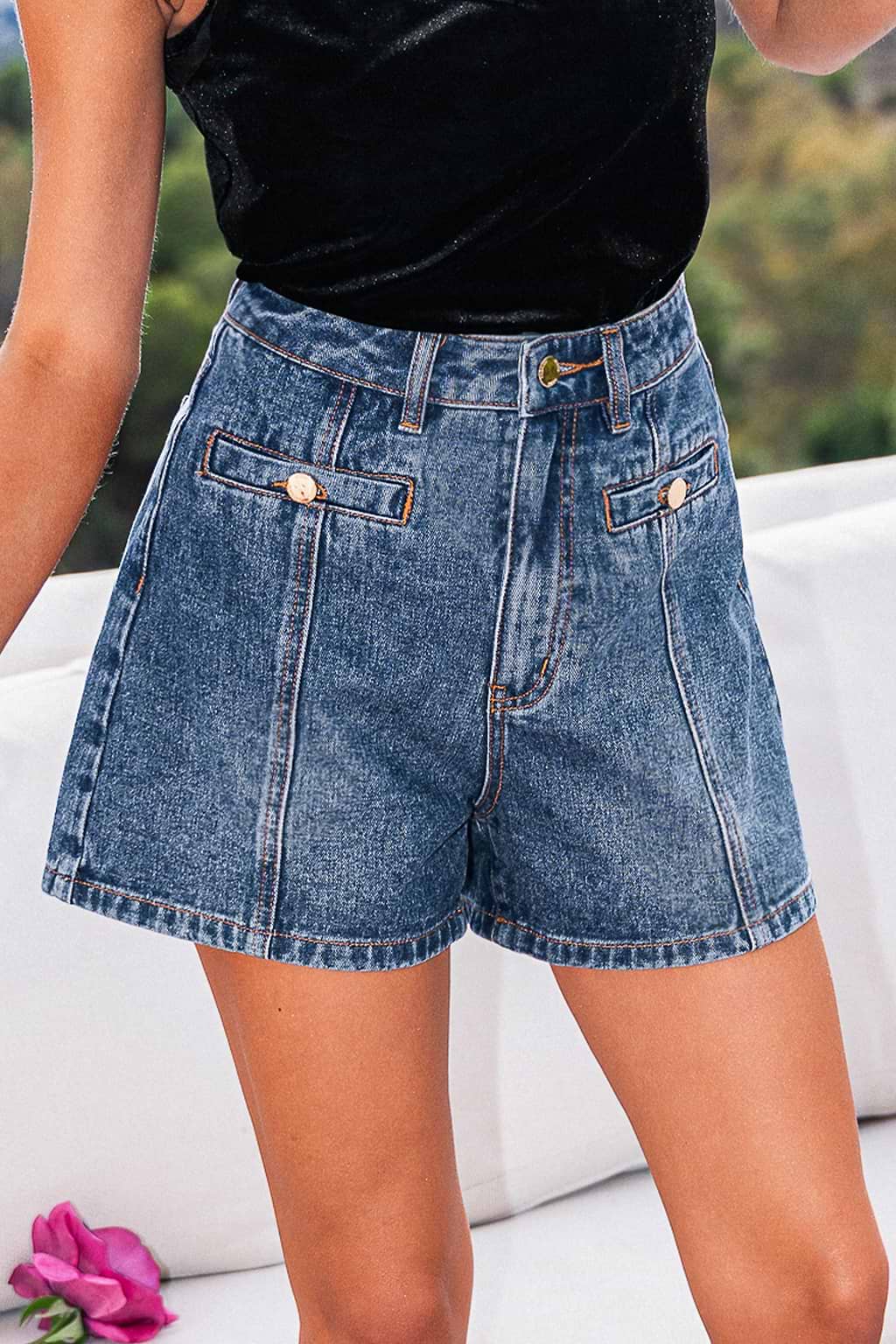 On the Move Blue Denim Shorts