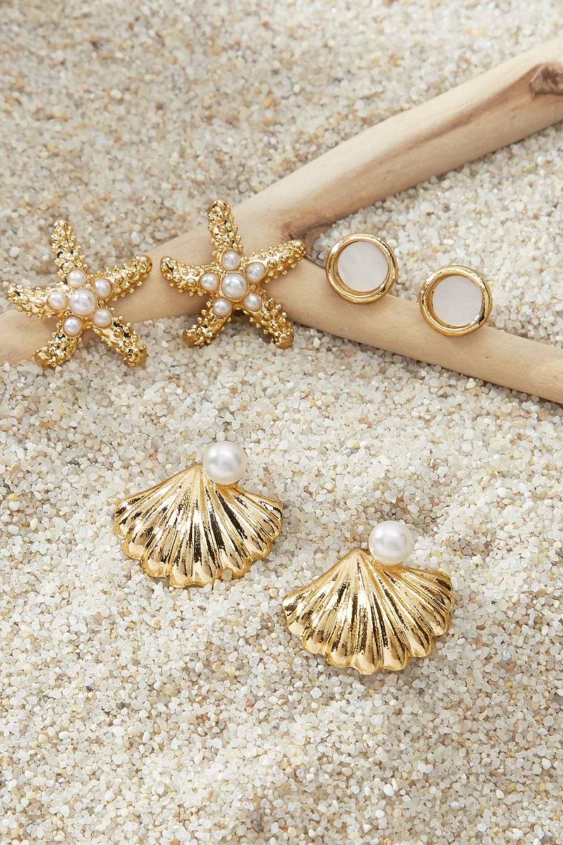 Capri Gold-Tone Earrings Set