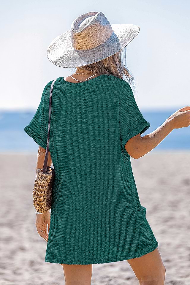 Yachting Day Aqua Cover-Up Mini Dress