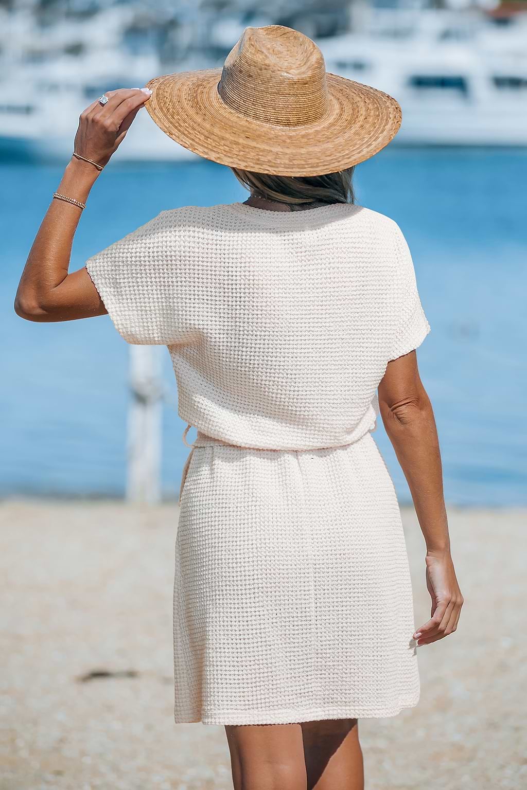 Barefoot Walk White Cover-Up Mini Dress