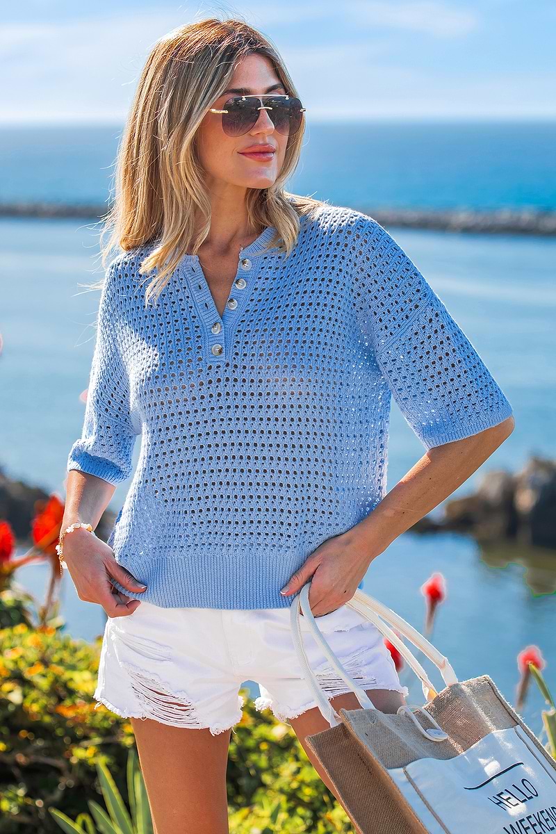 Pool Blue Cover-Up Top