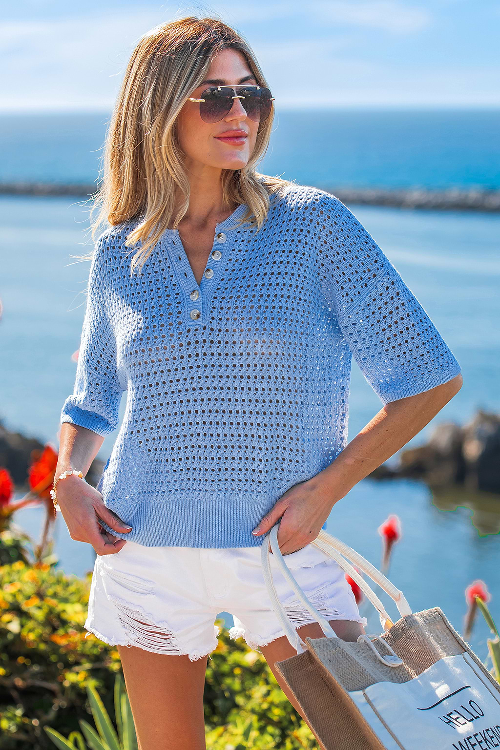 Niebieski top na basen