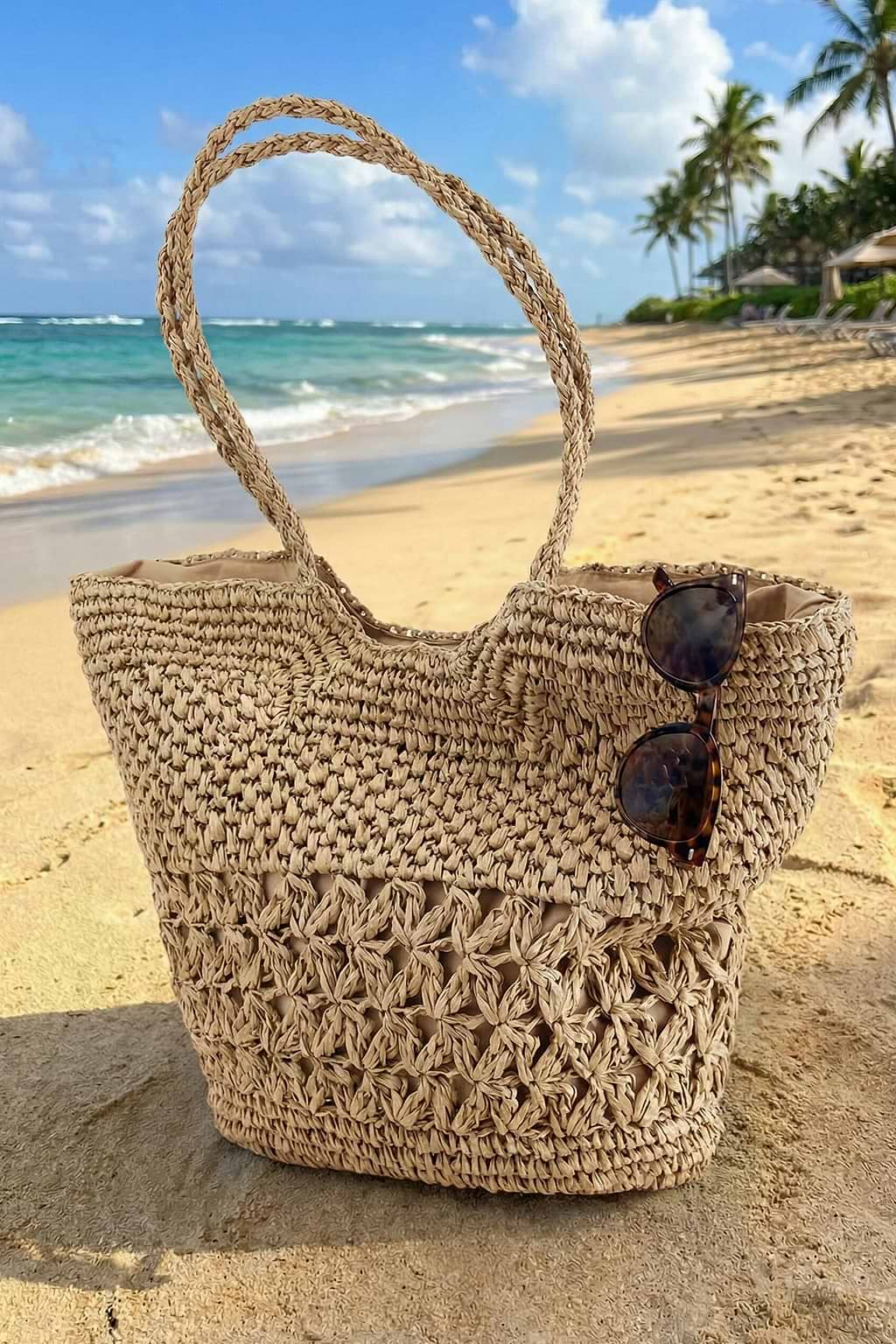 Saint Tropez Day Straw Tote Bag