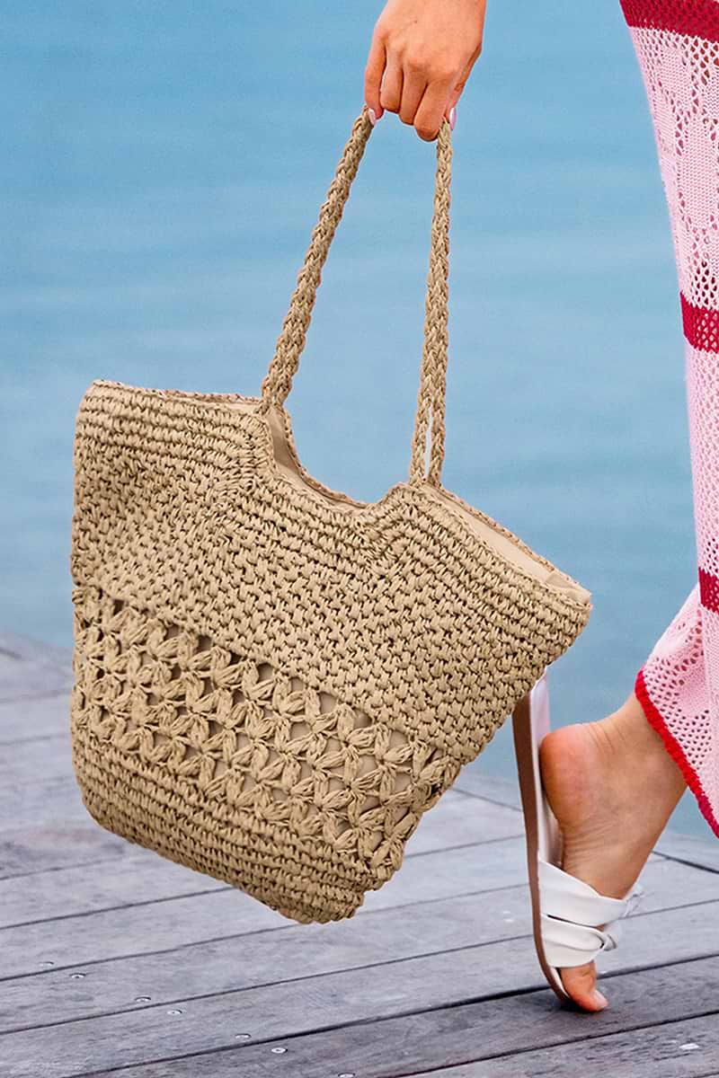 Saint Tropez Day Straw Tote Bag