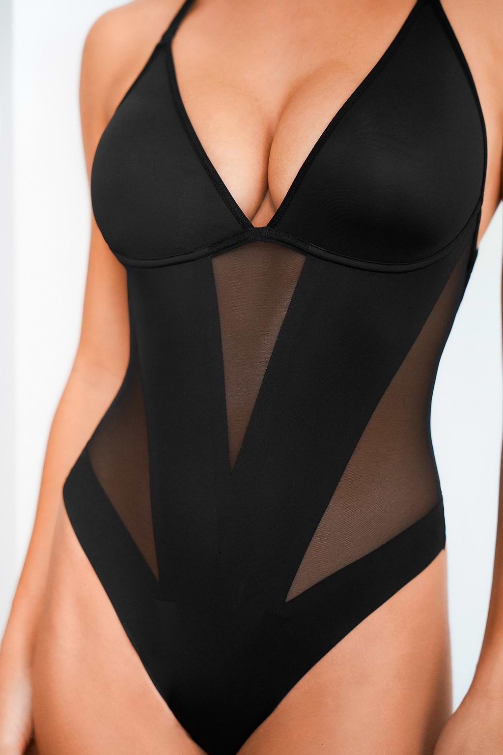 Full Support Black Shapewear Bodysuit