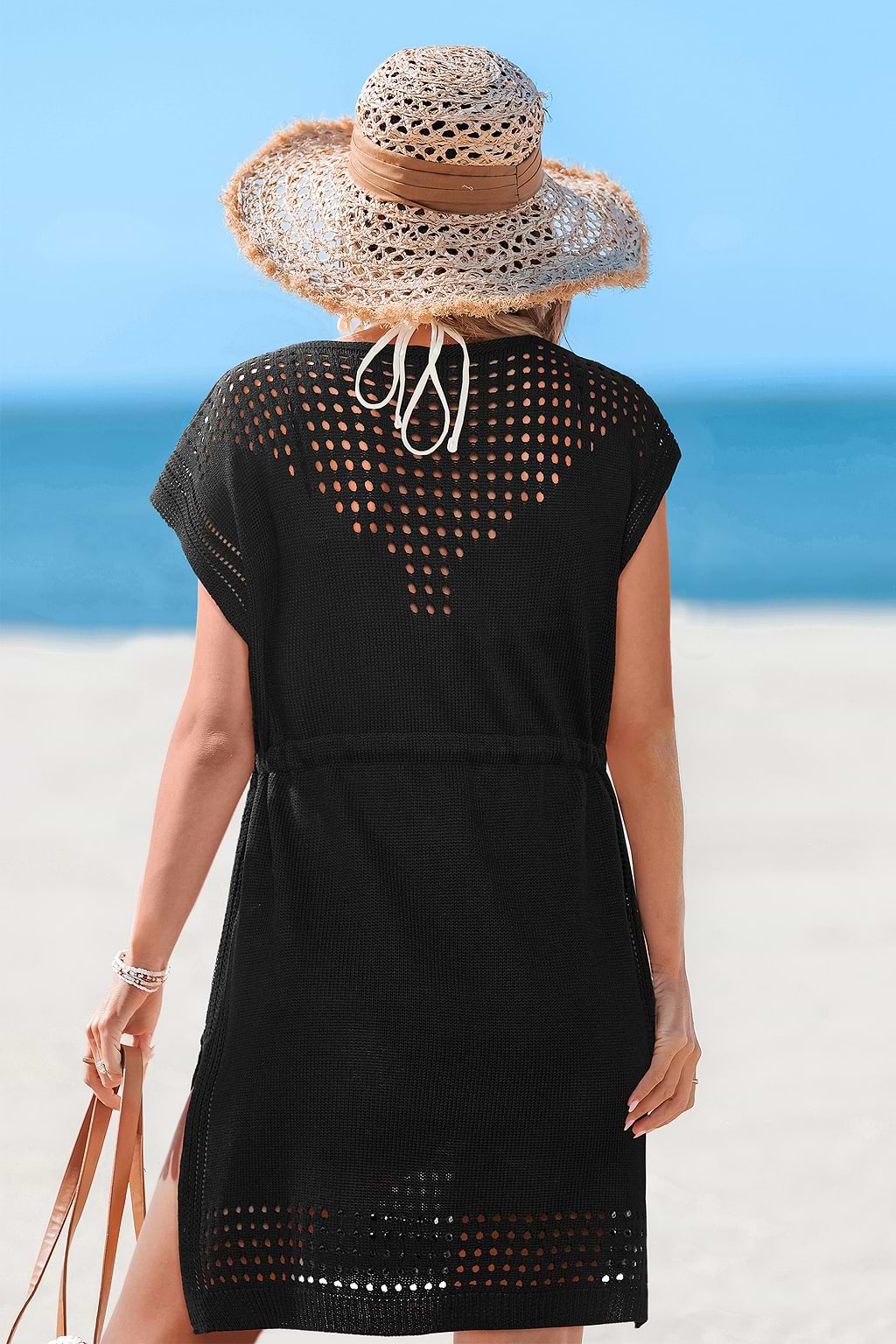 Margot Black Cover-Up Mini Dress