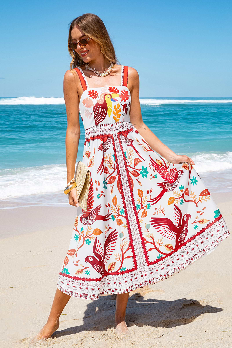 Southbound Tropical Midi Dress