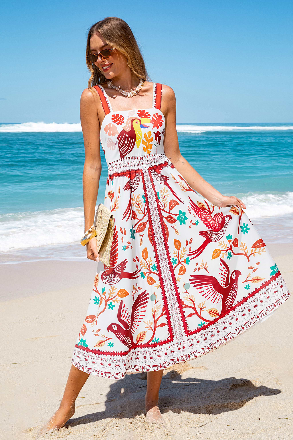 Vestido midi tropical Southbound