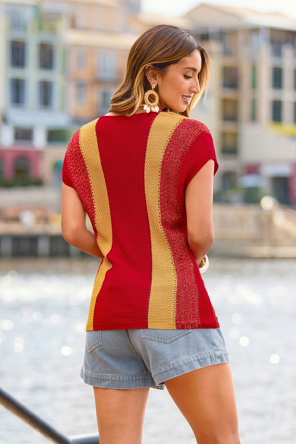 Neon Mood Two-Toned Cover-Up Top