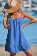 Mini abito copricostume blu Beach Belle