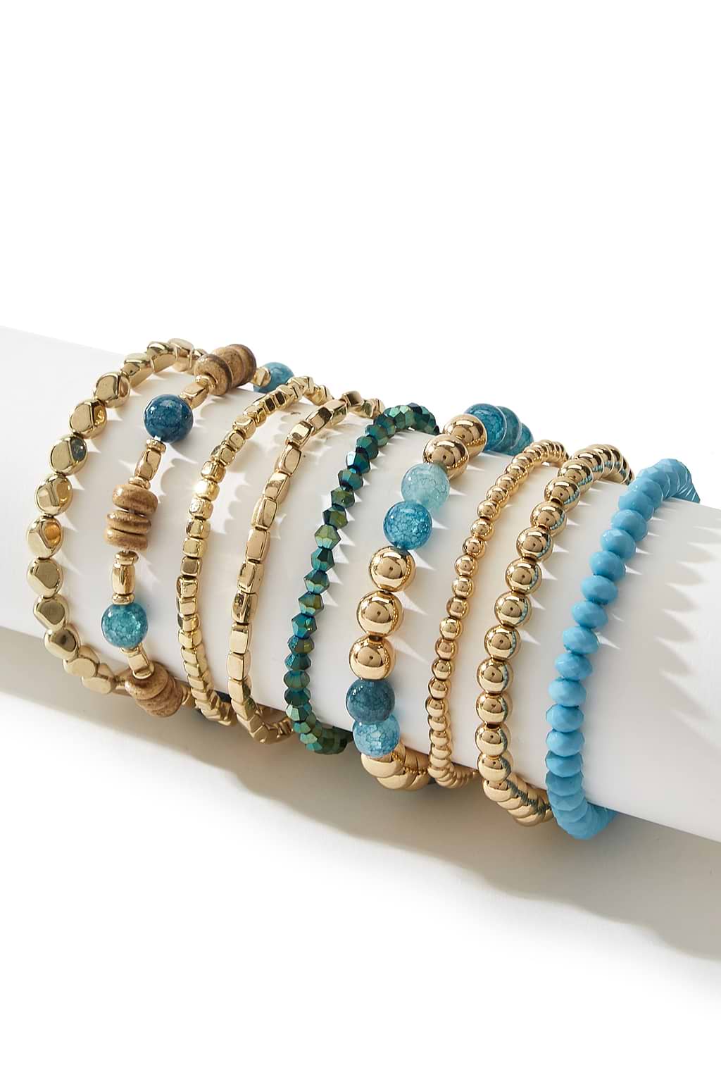Conjunto de pulseras de cuentas brillantes