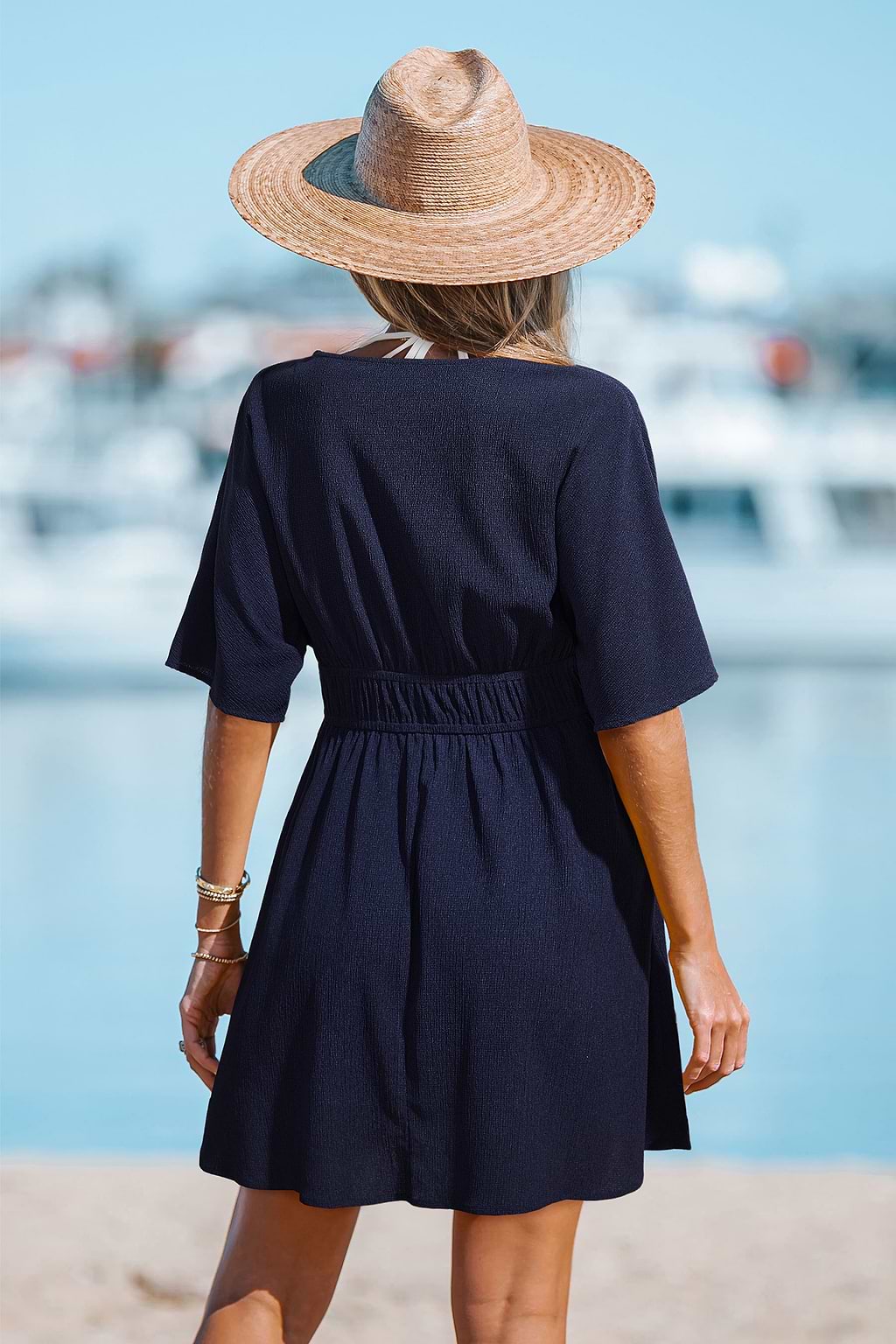 Niebieska sukienka mini Andros