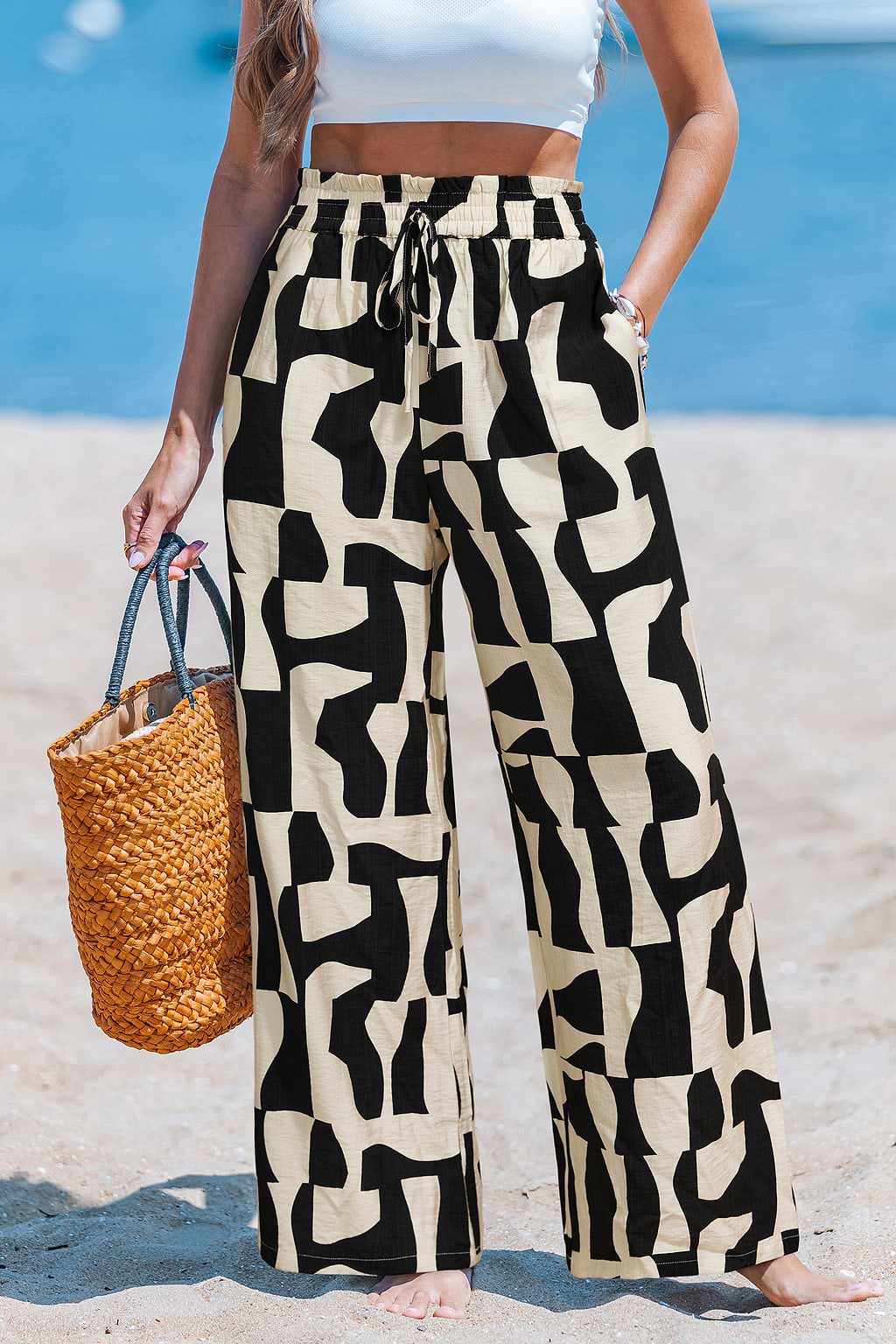 Pantalon abstrait jambe évasée